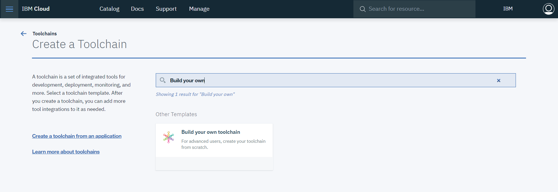 Create a Toolchain